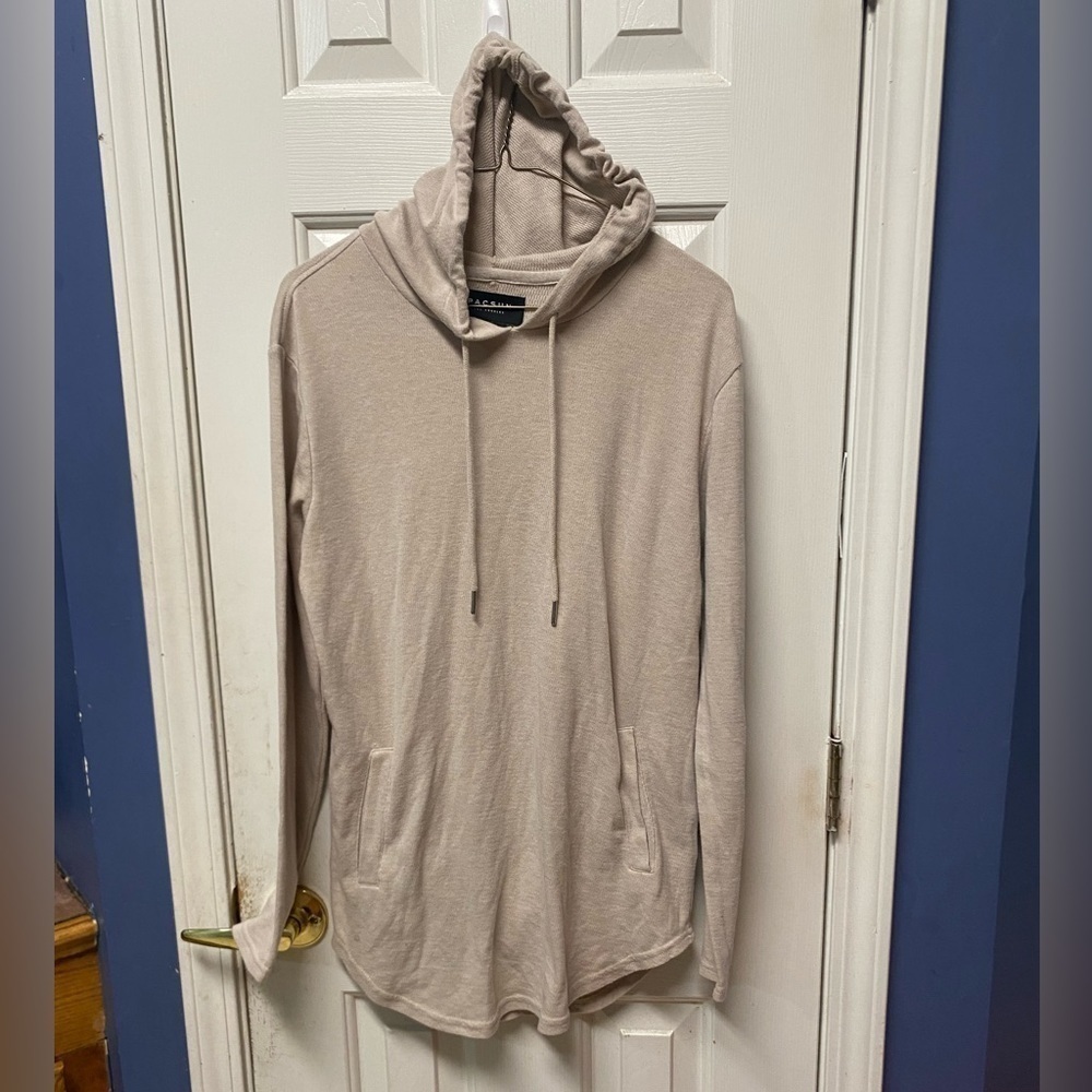 Pacsun Mens Tan Longer Fit Hoodie Sweatshirt small